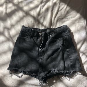BDG black high waisted jean shorts